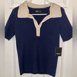 Simply Vera Vera Wang Navy and White Sweater